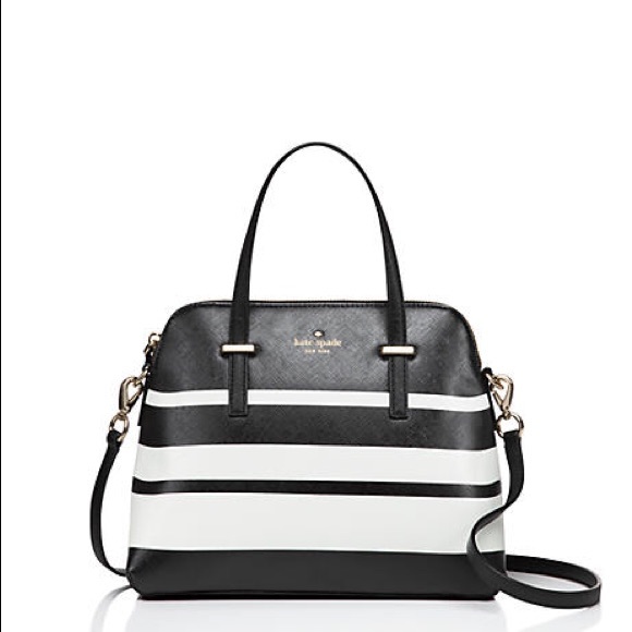 kate spade Handbags - Kate Spade Striped Maise Black & White Bag